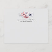 Dusty Navy Blue Coral Floral Script Hochzeitsbudge (Rückseite)