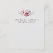 Dusty Navy Blue Coral Floral Script Hochzeitsbudge (Rückseite)