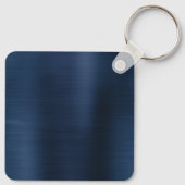 Dusty Navy Blue Foil Three Letter Monogram Schlüsselanhänger (Rückseite)