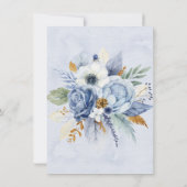 Dusty Navy Blue Gold Peony Chic Junggeselinnen-Abs Einladung (Rückseite)