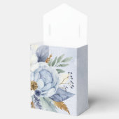 Dusty Navy Blue Gold Peony Watercolor Chic Wedding Geschenkschachtel (Geöffnet)