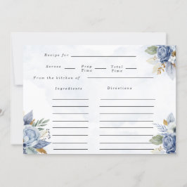 Dusty Navy Blue Gold Watercolor Peony Chic Rezept Einladung