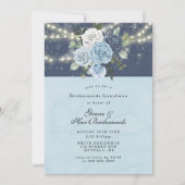 Dusty Navy Blue Peony Bridesmaids Luncheon Invites (Vorderseite)
