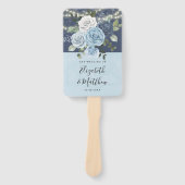 Dusty Navy Blue Peony Country Lights Hochzeit Fächer (Vorderseite)
