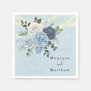 Dusty Navy Blue Peony Landkreis Lights Wedding Serviette