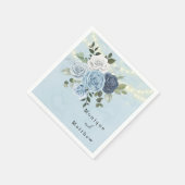 Dusty Navy Blue Peony Landkreis Lights Wedding Serviette (Ecke)