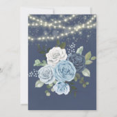 Dusty Navy Blue Peony Lights Paare Dusche einladen (Rückseite)