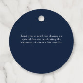 Dusty Navy Blue Pink Hibiskus Bloom Polterabend Geschenkanhänger (Rückseite)