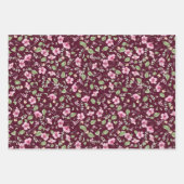 Dusty Navy Blue Pink Hibiskus Bloom Polterabend Geschenkpapier Set (Vorderseite 3)