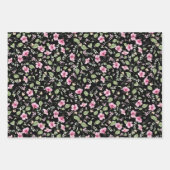 Dusty Navy Blue Pink Hibiskus Bloom Polterabend Geschenkpapier Set (Vorderseite)