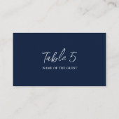 Dusty Navy Blue Pink Hibiskus Bloom Polterabend Platzkarte (Rückseite)