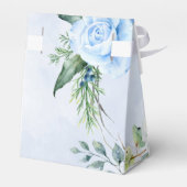 Dusty Navy Blue Watercolor Floral Wedding Geschenkschachtel (Rückseite)