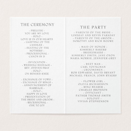 Dusty Navy Blush Floral Wedding Programme (Innenseite Aufgefaltet)