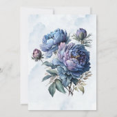 Dusty Navy Paint Peony Couples Dusche Einladung (Rückseite)