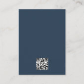 Dusty Navy QR Code Wedding DETAILS Begleitkarte (Rückseite)