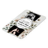 Dusty Olive & Pink Aquarell Save the Date blühen Magnet (Linke Seite)