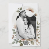 Dusty Olive Pink & Gold Blumenzwiebeln Einladung (Rückseite)