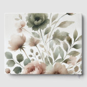 Dusty Olive & Pink Watercolor Floral Wedding Gästebuch (Rückseite)