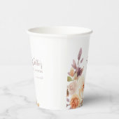 Dusty Orange Fall Floral Brautparty Pappbecher (Rechts)