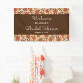 Dusty Orange Peony Blume Fall Brautparty Banner (Insitu)