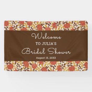 Dusty Orange Peony Blume Fall Brautparty Banner
