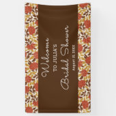 Dusty Orange Peony Blume Fall Brautparty Banner (Vertikal)