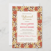 Dusty Orange Peony Blume Herbst Probe Dinner Einladung (Vorderseite)