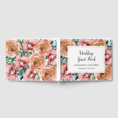 Dusty Orange Rose Rote Orchideen Gästebuch (Voll)