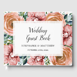 Dusty Orange Rose Rote Orchideen Gästebuch