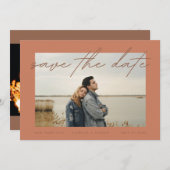 Dusty Orange Terracotta auf dem Monte Tamaro Foto Save The Date (Vorne/Hinten)