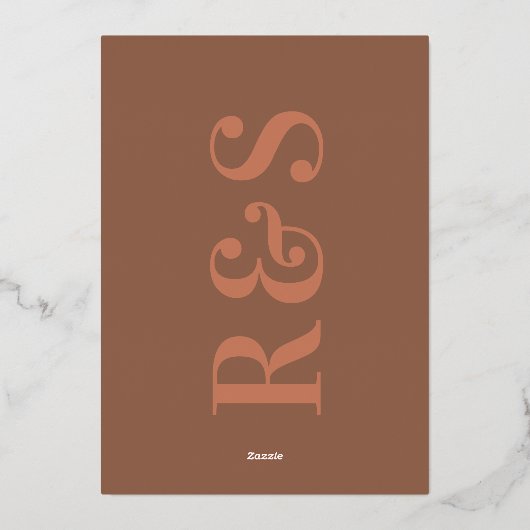 Dusty Orange Terracotta Save the Date Folieneinladung (Rückseite)