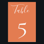 Dusty Orange Tischnummer Card<br><div class="desc">Chic solide,  rosafarbene,  orange Tischnummer Karte,  entworfen,  um unsere Bio Sunset Collection zu passen.</div>