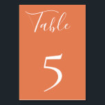 Dusty Orange Tischnummer Card<br><div class="desc">Chic solide,  rosafarbene,  orange Tischnummer Karte,  entworfen,  um unsere Bio Sunset Collection zu passen.</div>