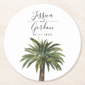 Dusty Palm | Beachte Runder Pappuntersetzer (Vorderseite)