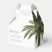 Dusty Palm | Wedding White Dankeschön Box Geschenkschachtel (Rückseite)