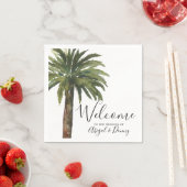 Dusty Palms | Coastal Wedding Napkins Serviette (Beispiel)
