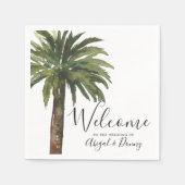 Dusty Palms | Coastal Wedding Napkins Serviette (Vorderseite)