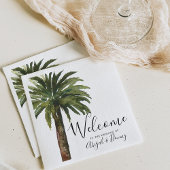 Dusty Palms | Coastal Wedding Napkins Serviette