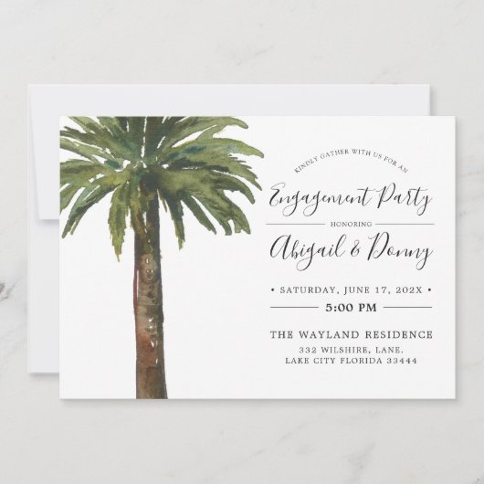 Dusty Palms | Engagement Einladung (Vorderseite)