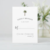 Dusty Palms | Hochzeitsfeier | UAWG Response RSVP Karte (Stehend Vorderseite)