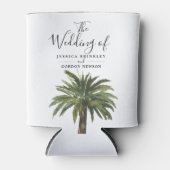 Dusty Palms | Hochzeitsprogramm Hand Fan Dosenkühler (Vorderseite)