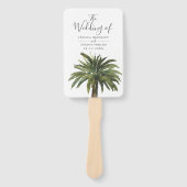 Dusty Palms | Hochzeitsprogramm Hand Fan Fächer (Vorderseite)
