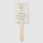 Dusty Palms | Hochzeitsprogramm Hand Fan Fächer (Rückseite)