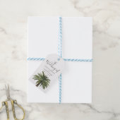 Dusty Palms | Hochzeitsprogramm Hand Fan Geschenkanhänger (Mit Garn)