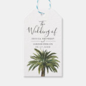 Dusty Palms | Hochzeitsprogramm Hand Fan Geschenkanhänger (Vorderseite)