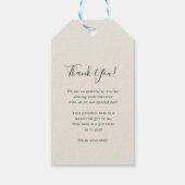 Dusty Palms | Hochzeitsprogramm Hand Fan Geschenkanhänger (Rückseite)