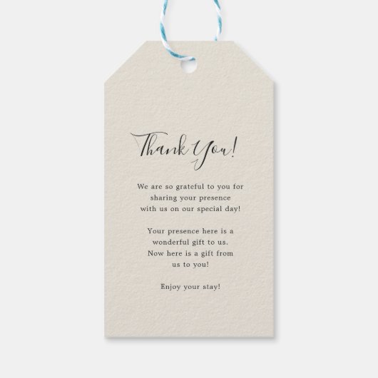 Dusty Palms | Hochzeitsprogramm Hand Fan Geschenkanhänger (Rückseite)