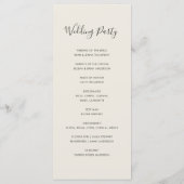 Dusty Palms | Hochzeitsprogramm Programm (Rückseite)