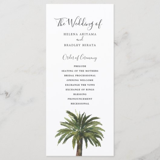 Dusty Palms | Hochzeitsprogramm Programm (Vorderseite)