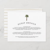 Dusty Palms | Informationen zu Hochzeitgästen Begleitkarte (Vorne/Hinten)